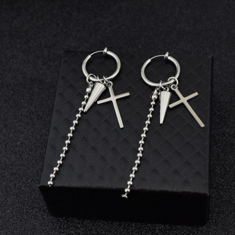 Cross Cone Chain Men's Women's Personality Harajuku Ear Clips