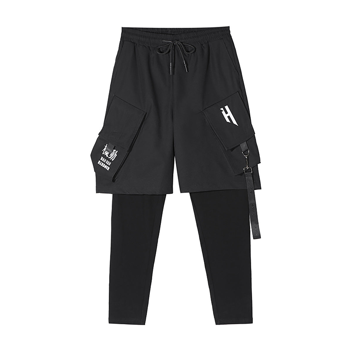 Yamamoto Dark Line Fake Two-piece Pants Male Hip-hop Personality Trend Overalls