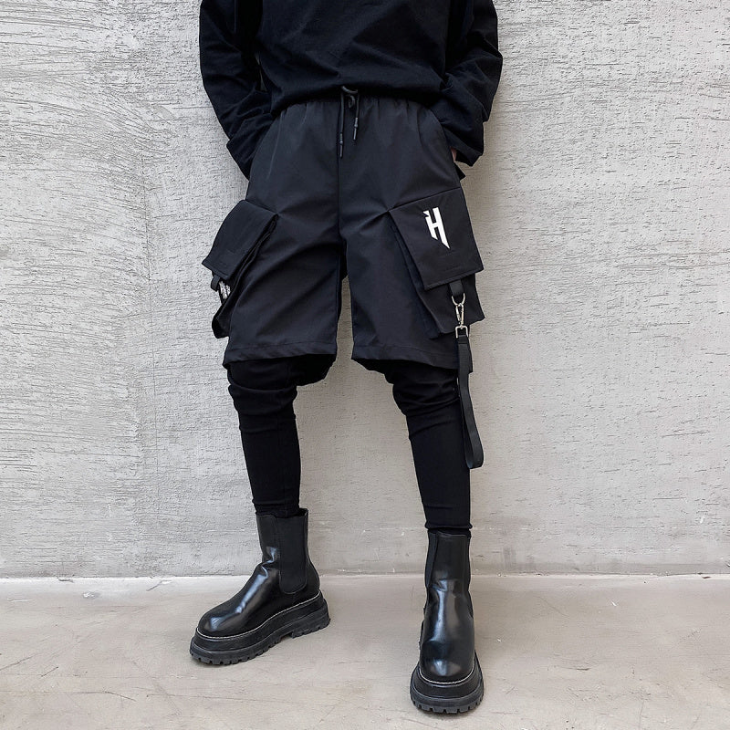 Yamamoto Dark Line Fake Two-piece Pants Male Hip-hop Personality Trend Overalls