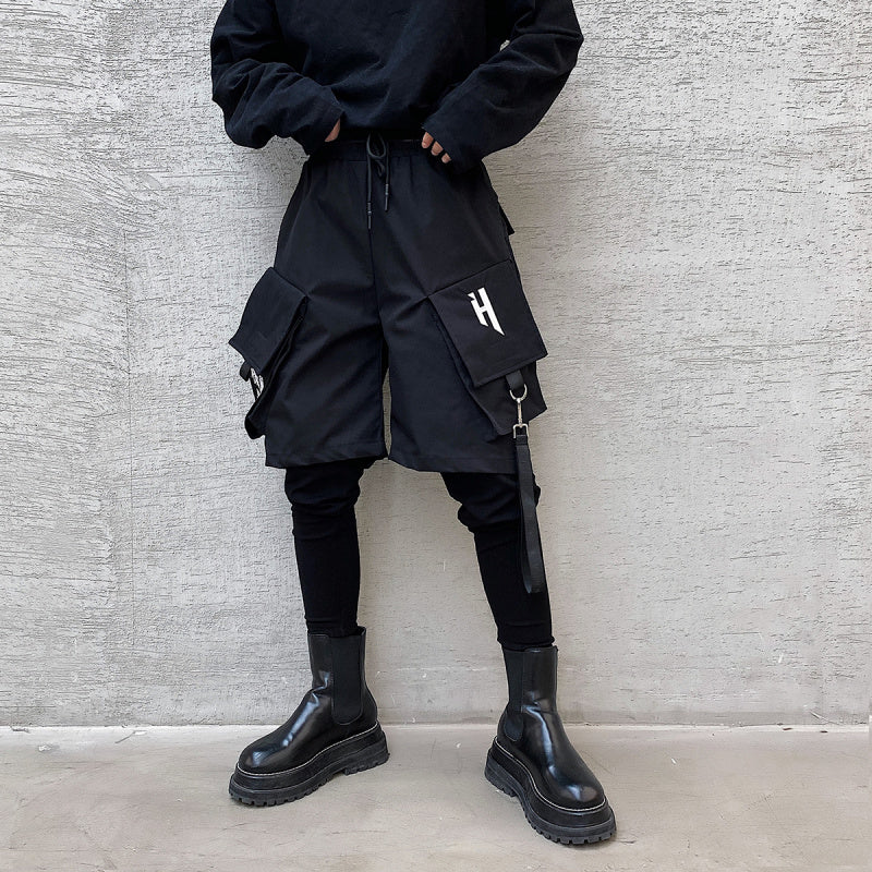 Yamamoto Dark Line Fake Two-piece Pants Male Hip-hop Personality Trend Overalls