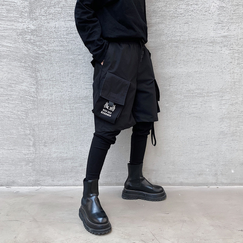 Yamamoto Dark Line Fake Two-piece Pants Male Hip-hop Personality Trend Overalls