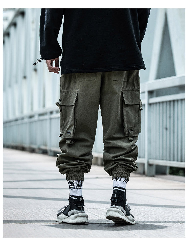 National Tide Functional Wind Overalls Men's Autumn And Winter Loose Hip-Hop Tide Brand Ins Beam Harem Pants Cargo Pants Tide