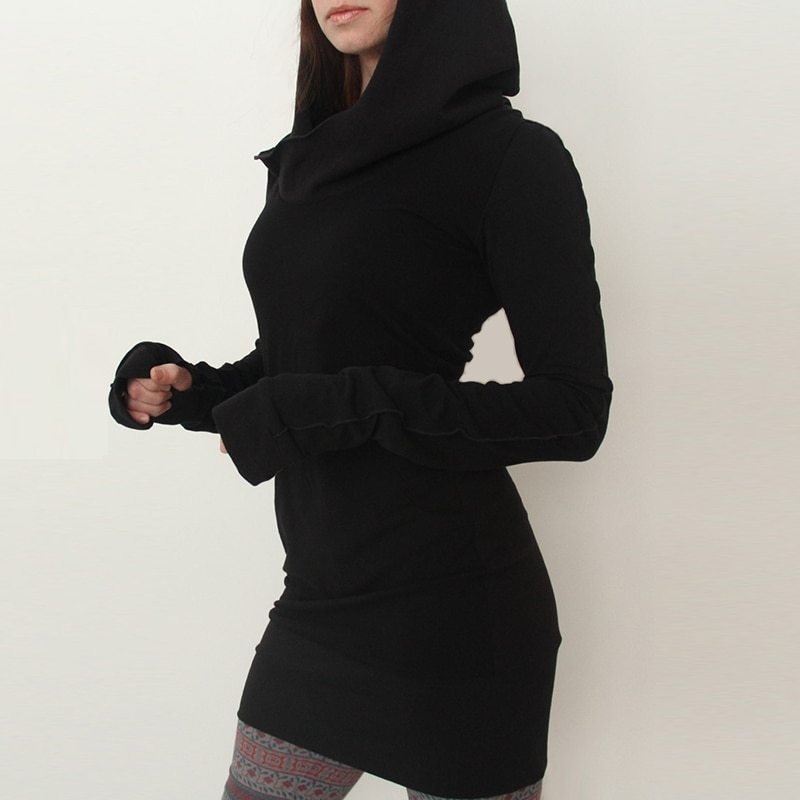 Midnight Edge Hoodie Dress