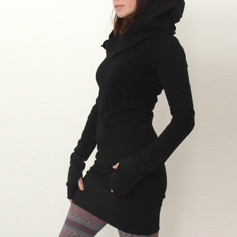 Midnight Edge Hoodie Dress