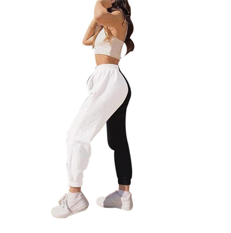 Splicing beam feet hip-hop casual pants women's pants