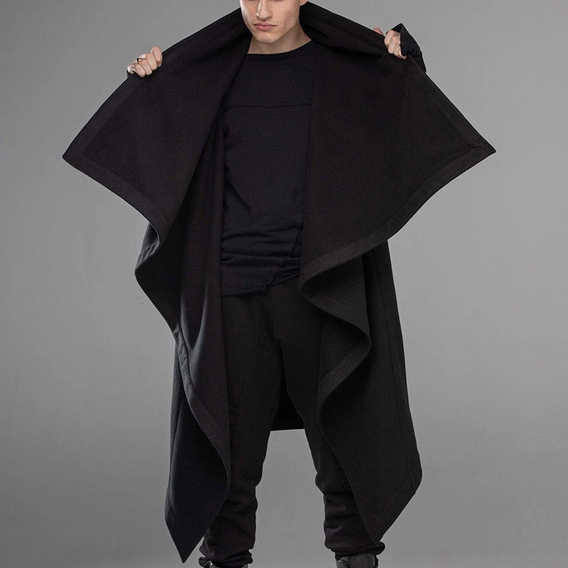 Men's Fashion Cape Punk Irregular Trench Coat