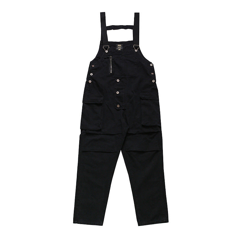 Straight Hiphop Loose Vintage Overalls Mens Trendy Korean Style Overalls