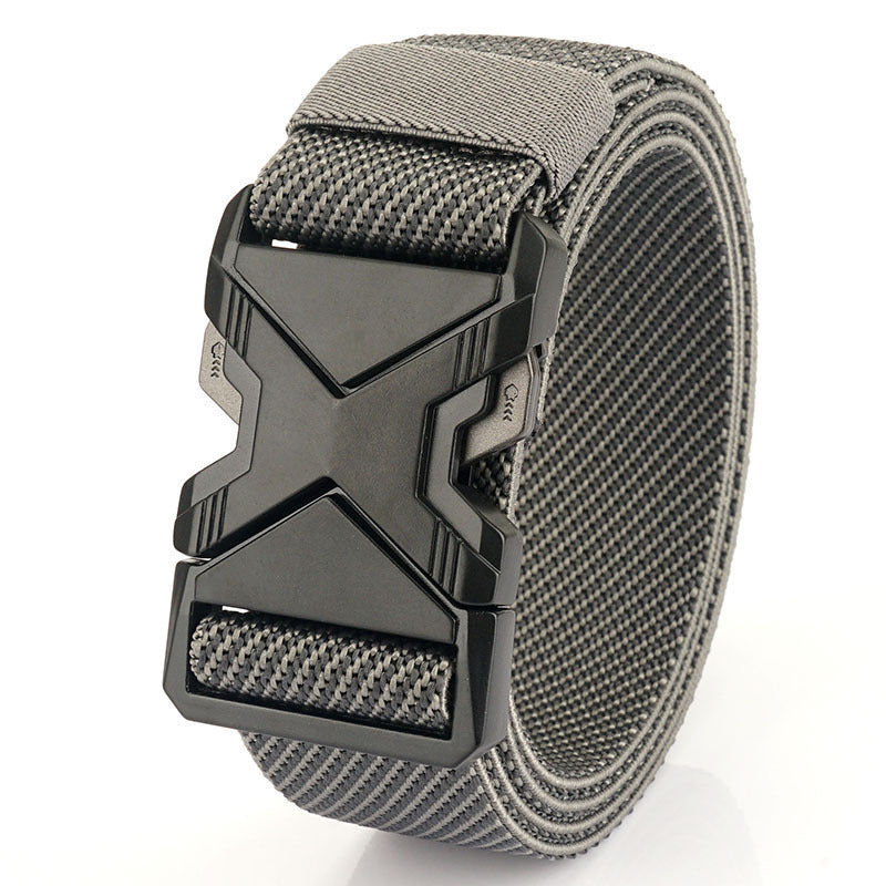 Fashion Commuter Casual Men's Belt Woven Elastic Minimalist Alloy Buckle