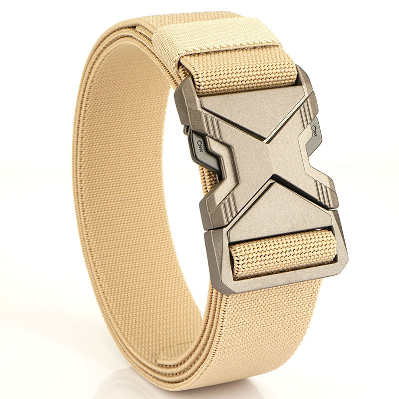 Fashion Commuter Casual Men's Belt Woven Elastic Minimalist Alloy Buckle