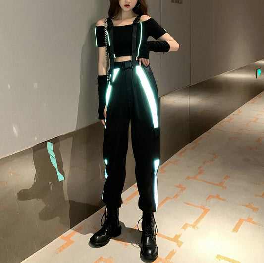 Women's Color Matching Reflective Overalls