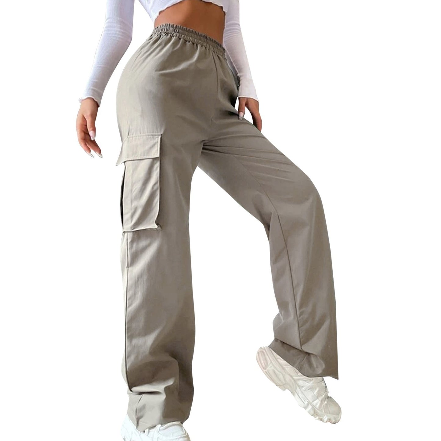 No Belt Pants High Waist Season Wide Leg Pants Straight Loose Temperament Commuter Pants